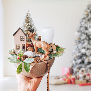 Téli lakásdekoráció - karácsonyi gyertyás dísz - karácsony - karácsonyi lakásdekoráció - karácsonyi lakásdíszek - Meska.hu