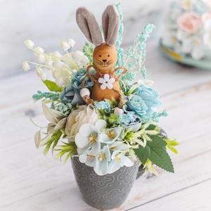Tavaszi nyuszis bögre dekoráció - otthon & életmód - dekoráció - asztal és polc dekoráció - asztaldísz - Meska.hu