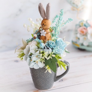Tavaszi nyuszis bögre dekoráció - otthon & életmód - dekoráció - asztal és polc dekoráció - asztaldísz - Meska.hu