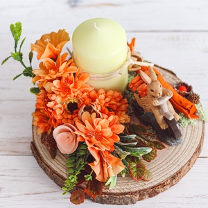 Nyuszis asztaldísz - tavaszi lakásdekor - otthon & életmód - dekoráció - asztal és polc dekoráció - asztaldísz - Meska.hu