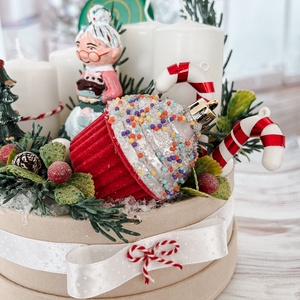 Adventi asztaldísz - bársonybox - karácsony - adventi díszek - adventi asztaldísz - Meska.hu