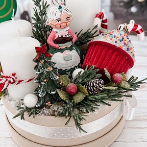 Adventi asztaldísz - bársonybox - karácsony - adventi díszek - adventi asztaldísz - Meska.hu