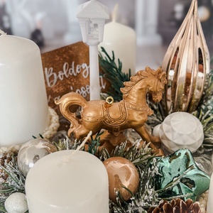 Hintalovas adventi koszorú - asztaldísz - karácsony - adventi díszek - adventi gyertyadíszek és koszorúdíszek - Meska.hu