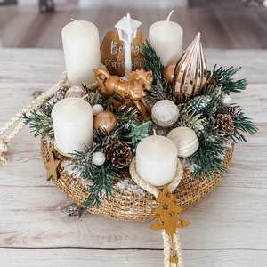 Hintalovas adventi koszorú - asztaldísz - karácsony - adventi díszek - adventi gyertyadíszek és koszorúdíszek - Meska.hu