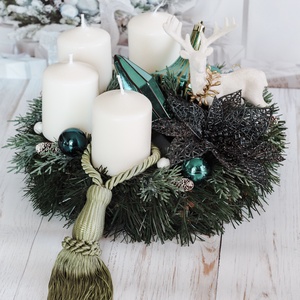 Adventi fenyő koszorú, Karácsony, Adventi díszek, Adventi gyertyadíszek és koszorúdíszek, Virágkötés, MESKA