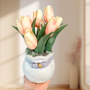 Tavaszi színes tulipános váza - dekoráció - Meska.hu