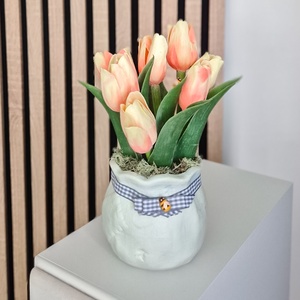 Tavaszi színes tulipános váza - dekoráció, Otthon & Életmód, Dekoráció, Asztal és polc dekoráció, Asztaldísz, , MESKA