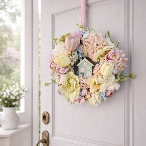 Tavaszi virágos ajtó kopogtató - otthon & életmód - dekoráció - ajtó- és ablak dekoráció - ajtódísz & kopogtató - Meska.hu