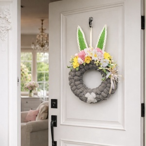 Húsvéti ajtódísz, Ünnepi díszek, dekorációk, Húsvéti díszek és dekorációk, Húsvéti ajtódísz, kopogtató, Virágkötés, MESKA