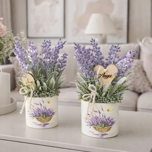 Levendulás kaspók anyáknapjára, Otthon & Életmód, Virágdekoráció, Virágok, Virágbox, Virágkötés, MESKA