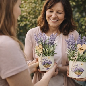 Levendulás kaspók anyáknapjára - otthon & életmód - virágdekoráció - virágok - virágbox - Meska.hu