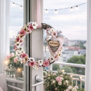 Anyák napi virágos koszorú - otthon & életmód - dekoráció - ajtó- és ablak dekoráció - ajtódísz & kopogtató - Meska.hu