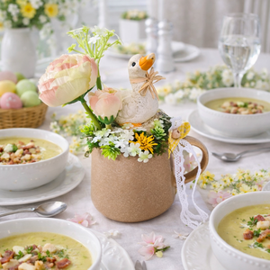 Tavaszi bögredekor libával - otthon & életmód - dekoráció - asztal és polc dekoráció - asztaldísz - Meska.hu