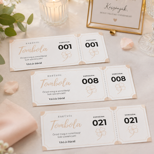 Esküvői Tombola Jegy, Esküvő, Meghívó & Kártya, Esküvői sorsjegyek és kártyák, Papírművészet, Csempéssz egy kis izgalmat a nagy nap programjai közé! Egyedi tervezésű tombola jegyeinkkel a vendé..., MESKA