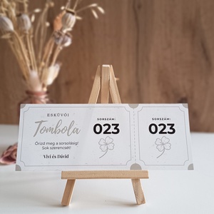 Tombola Jegy - esküvői , Esküvő, Meghívó & Kártya, Esküvői sorsjegyek és kártyák, Papírművészet, Csempéssz egy kis izgalmat a nagy nap programjai közé! Egyedi tervezésű tombola jegyeinkkel a vendé..., MESKA