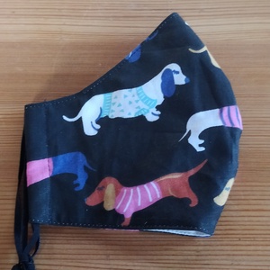 Akció! Textil szájmaszk - tacskó mintás - női vagy tini méretben  - Meska.hu