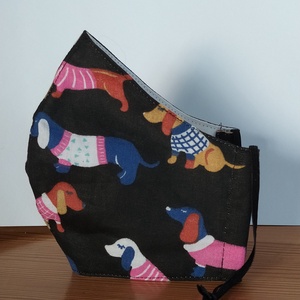 Akció! Textil szájmaszk - tacskó mintás - női vagy tini méretben  - női - női - Meska.hu