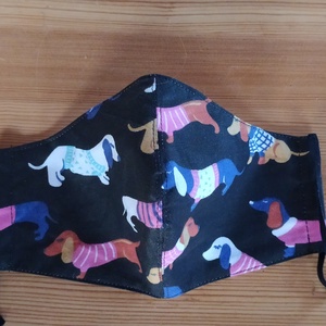 Akció! Textil szájmaszk - tacskó mintás - női vagy tini méretben  - női - női - Meska.hu