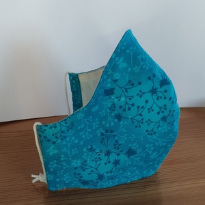 Akció! Textil szájmaszk - türkizkék kapros mintás, - női vagy tini méretben  - női - női - Meska.hu