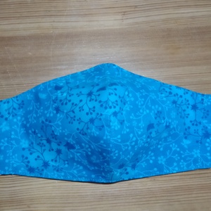 Akció! Textil szájmaszk - türkizkék kapros mintás, - női vagy tini méretben  - női - női - Meska.hu