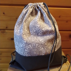 Szürke mandala mintás vászon tornazsák  - táska & tok - hátizsák - tornazsák, gymbag - Meska.hu