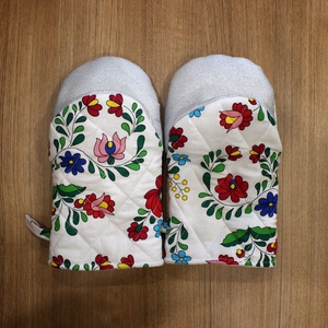 Edényfogó kesztyű teflonnal - matyó - otthon & életmód - konyhafelszerelés, tálalás - konyhai textil - edényfogó & edényfedő - Meska.hu