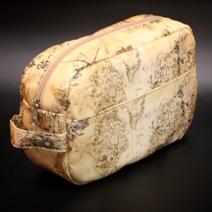 Térképes ovális alakú neszesszer, Táska & Tok, Neszesszer, Varrás, MESKA