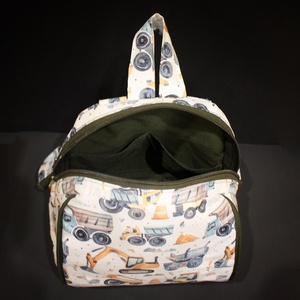 Teknős hátizsák munkagépes mintával - táska & tok - hátizsák - kishátizsák - Meska.hu