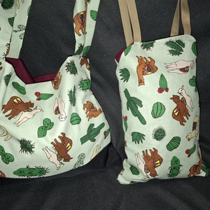 Lámás táska szett - táska & tok - bevásárlás & shopper táska - shopper, textiltáska, szatyor - Meska.hu