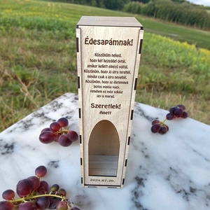 Egyedi gravírozott fa bortartó, Otthon & Életmód, Konyhafelszerelés, tálalás, Tálalás, Bortartó, Famegmunkálás, MESKA