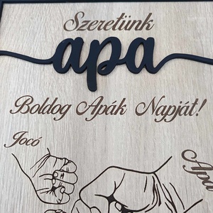 Szeretünk Apa - egyedi gravírozott kép - otthon & életmód - dekoráció - kép & falikép - táblakép - Meska.hu