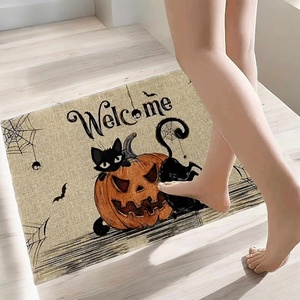 Halloween lábtörlő macskás mintával - otthon & életmód - lakástextil - lábtörlő - Meska.hu