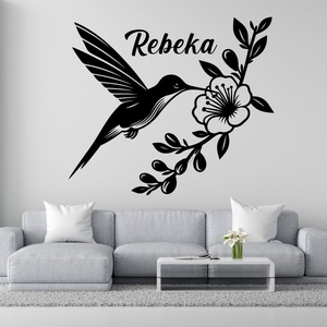 Kolibri matrica egyedi névvel - otthon & életmód - dekoráció - fali és függő dekoráció - falmatrica & tapéta - Meska.hu