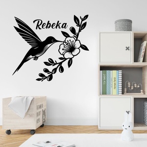Kolibri matrica egyedi névvel - otthon & életmód - dekoráció - fali és függő dekoráció - falmatrica & tapéta - Meska.hu