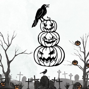 Halloween tök matrica - otthon & életmód - dekoráció - halloween - halloweeni dekoráció - Meska.hu