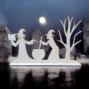 Natúr fa, talpas Halloween dekoráció, boszorkány - otthon & életmód - dekoráció - halloween - halloweeni dekoráció - Meska.hu