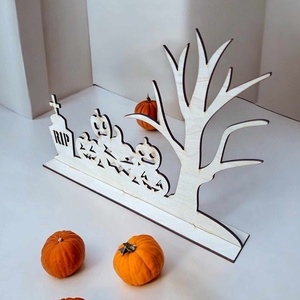 Natúr fa, talpas Halloween dekoráció, temető - otthon & életmód - dekoráció - halloween - halloweeni dekoráció - Meska.hu