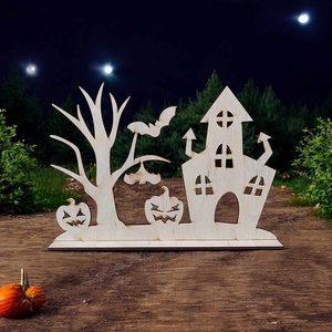 Natúr fa, talpas Halloween dekoráció, kastély - otthon & életmód - dekoráció - halloween - halloweeni dekoráció - Meska.hu