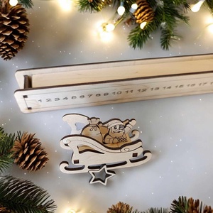 Karácsonyi mikulásos visszaszámláló - karácsony - adventi díszek - adventi naptár - Meska.hu