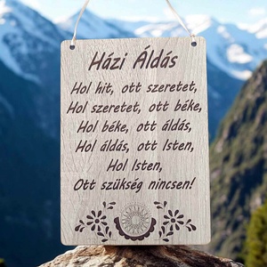 Gravírozott házi áldás tábla, Otthon & Életmód, Ház & Kert, Isten hozott tábla, Famegmunkálás, MESKA