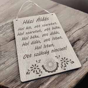 Gravírozott házi áldás tábla - otthon & életmód - ház & kert - isten hozott tábla - Meska.hu