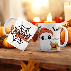 Halloween bögre - szellem és pókháló mintával - egyedi névvel - otthon & életmód - konyhafelszerelés, tálalás - tálalás - bögre & csésze - Meska.hu