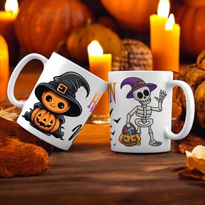 Halloween bögre - tök és csontváz mintával - egyedi névvel, Otthon & Életmód, Konyhafelszerelés, tálalás, Tálalás, Bögre & Csésze, Mindenmás, MESKA