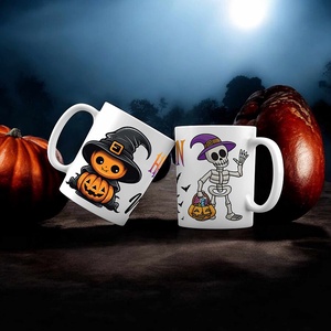 Halloween bögre - tök és csontváz mintával - egyedi névvel - otthon & életmód - konyhafelszerelés, tálalás - tálalás - bögre & csésze - Meska.hu