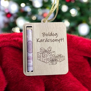 Karácsonyi pénzátadó, Otthon & Életmód, Papír, írószer, Ajándékozás kellékei, Pénzátadó boríték, Famegmunkálás, MESKA