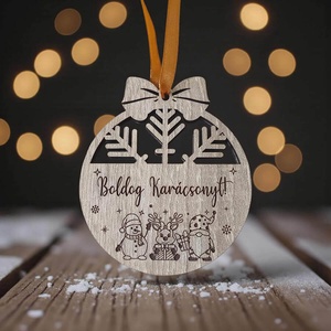 Gravírozott karácsonyfadísz - hóember, manó, szarvas - Meska.hu