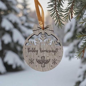 Gravírozott karácsonyfadísz - angyal - karácsony - karácsonyi lakásdekoráció - karácsonyfadíszek - Meska.hu