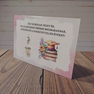 Szerencsehozó angyalka ajándékkártyával - ballagásra - idézettel - táska & tok - kulcstartó & táskadísz - kulcstartó - Meska.hu