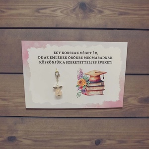 Szerencsehozó angyalka ajándékkártyával - ballagásra - idézettel - táska & tok - kulcstartó & táskadísz - kulcstartó - Meska.hu