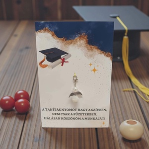Szerencsehozó angyalka ajándékkártyával - ballagásra - kalap, Táska & Tok, Kulcstartó & Táskadísz, Kulcstartó, Fotó, grafika, rajz, illusztráció, MESKA
